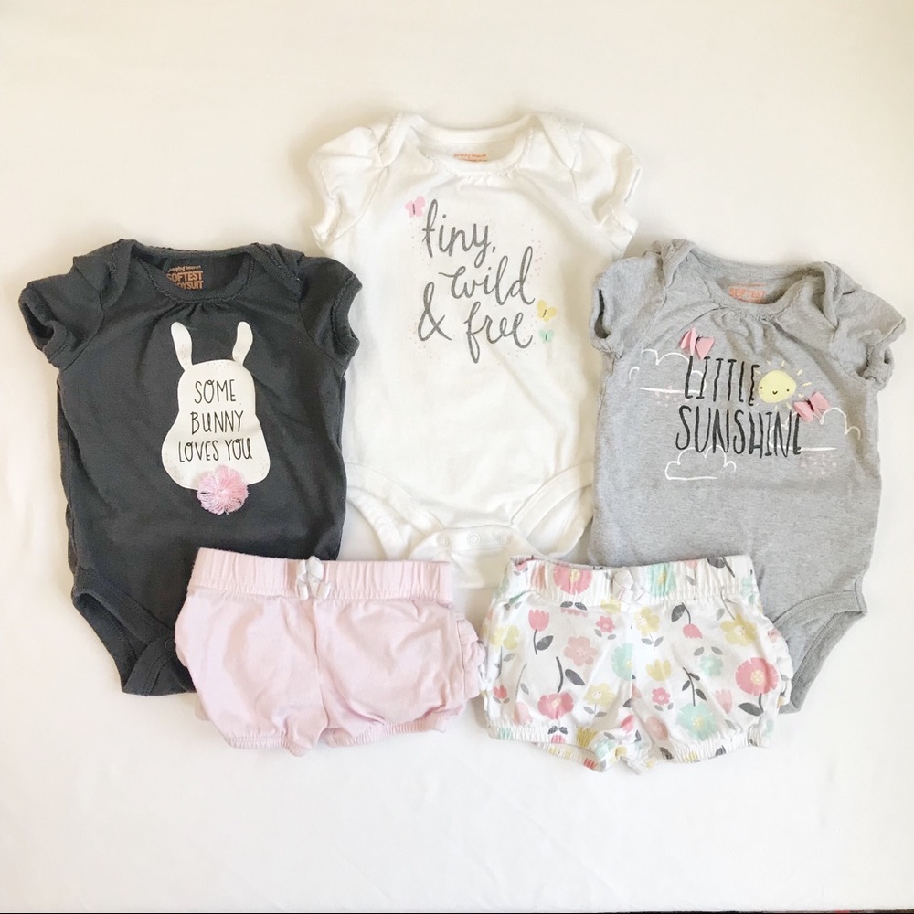 JUMPING BEANS Bundle Softest Bodysuit Ruffle Short